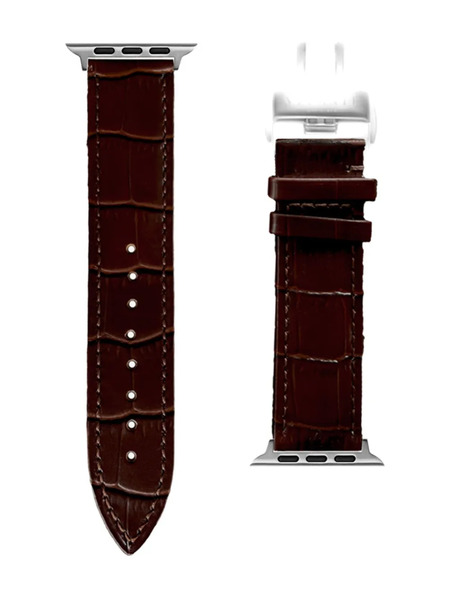  Velante Leather Apple Watch Strap - Brown 