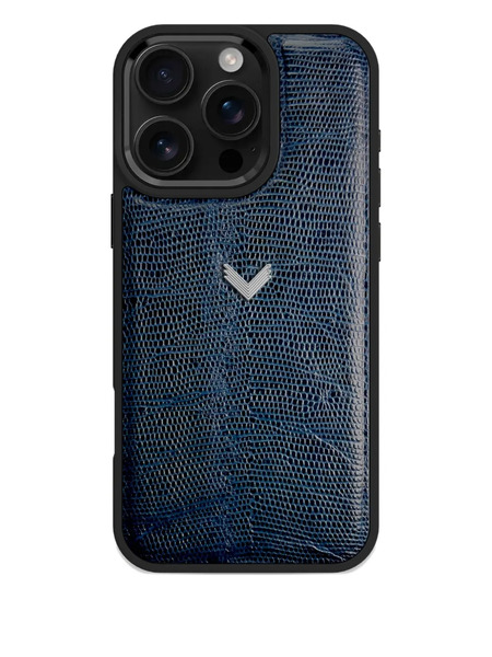  Velante Lizard-texture Iphone 16 Pro Max Phone Case - Blue 