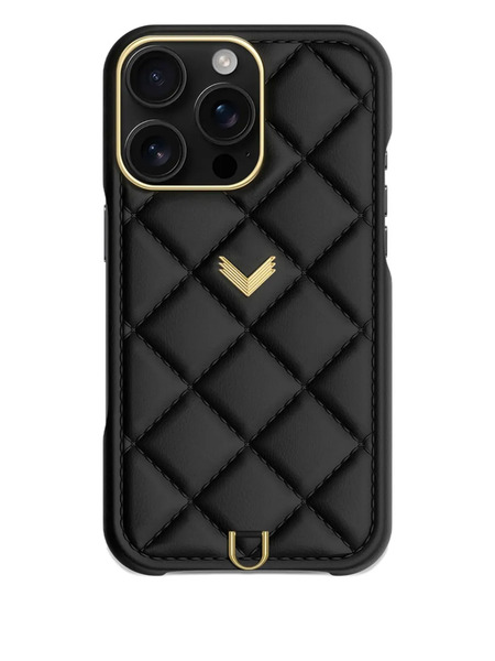  Velante Quilted-leather Iphone 16 Pro Max Case - Black 