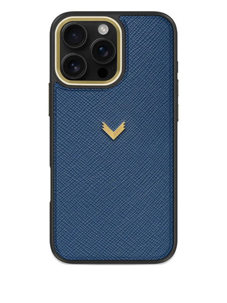  Velante Saffiano Leather Iphone 16 Pro Max Phone Case - Blue 