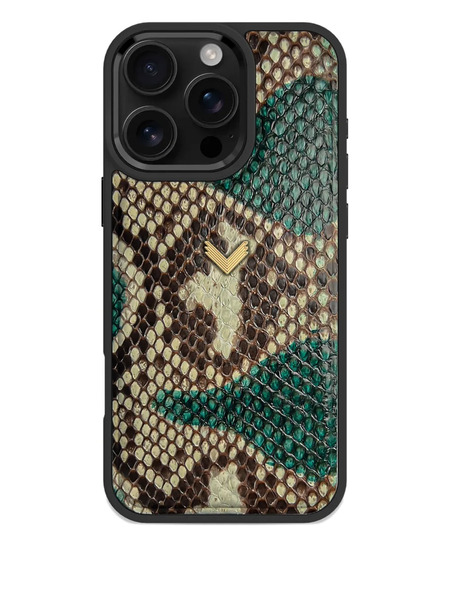 Velante X Iphone 16 Pro Max Python Leather Phone Case - Brown 