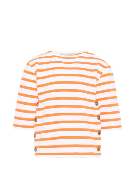 Vélocipède Button-detail Striped T-shirt - Orange 