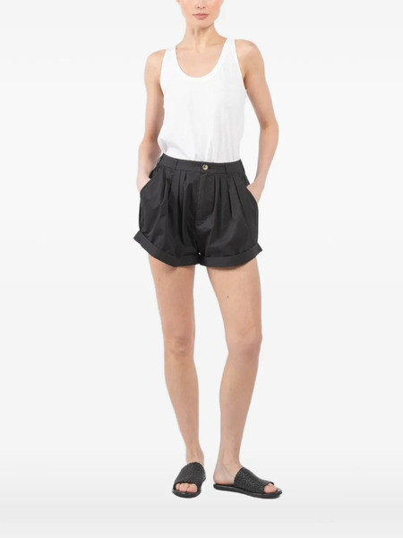  Velvet Scoop-neck Sleeveless Top - White 