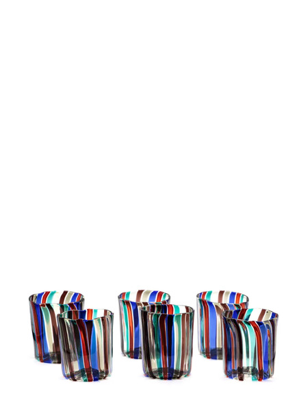  Venini Canne Glasses (set Of Six) - Neutrals 