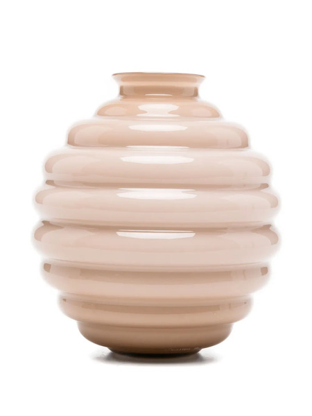  Venini Deco Ribbed Vase (17cm X 18cm) - Pink 