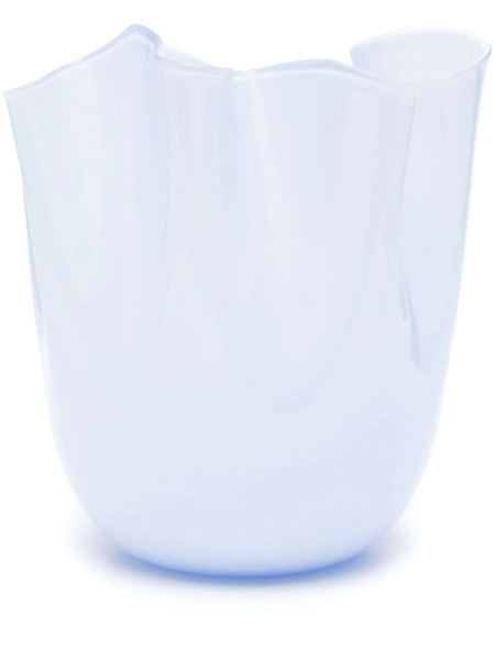  Venini Fazzoletto Murano-glass Vase (23cm X 22cm) - Blue 
