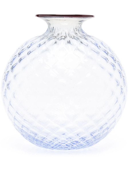  Venini Monofiori Balloton Glass Vase (22cm X 30cm) - Blue 