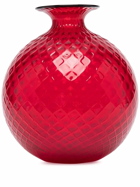  Venini Monofiori Balloton Vase (23cm X 22cm) - Red 