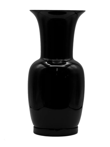  Venini Opalino Glass Vase (36cm) - Black 