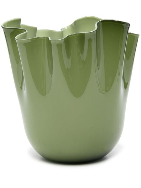  Venini Sculptural Glass Vase - Green 