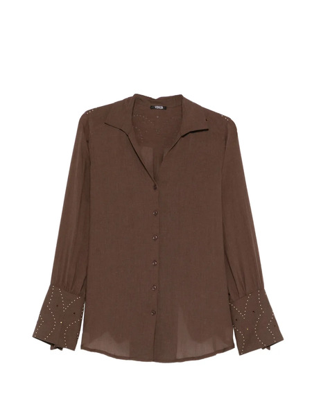  Venuja Embellished-cuff Shirt - Brown 
