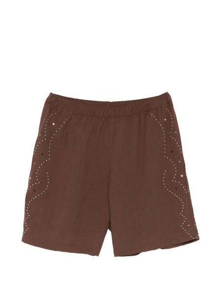  Venuja Embellished Knee-length Shorts - Brown 