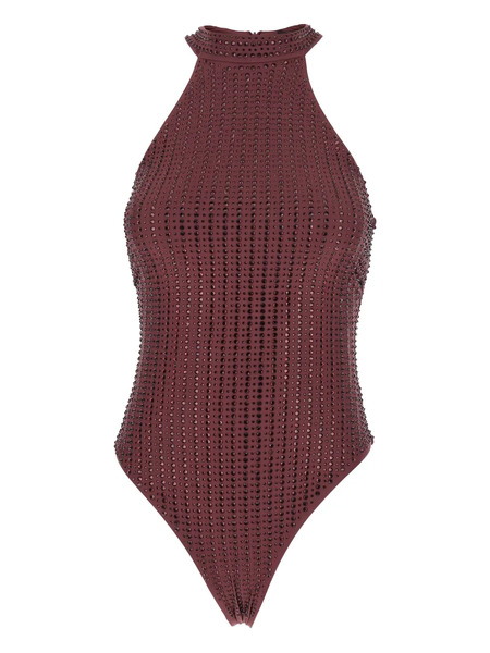  Venuja High-neck Embellished Swimsuit - Purple 