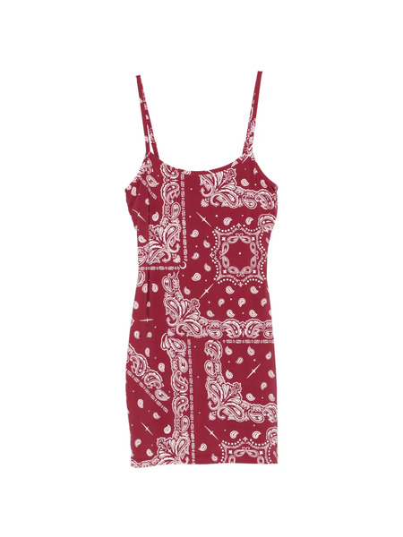  Venuja Paisley Thin-strap Mini Dress - Red 