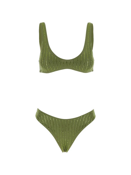  Venuja Rhinestone-embellished Bikini - Green 