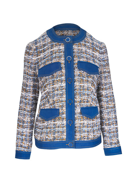  Veronica Beard Ainslie Tweed Jacket - Blue 