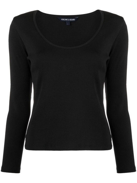  Veronica Beard Calabra Fine-ribbed T-shirt - Black 
