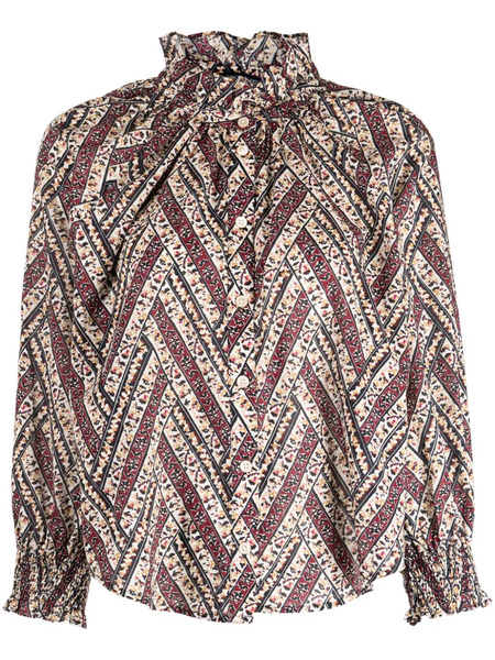 Veronica Beard Calisto Floral-print Blouse - Black 