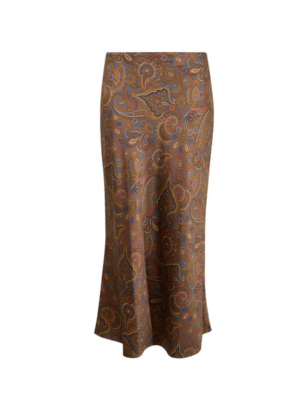  Veronica Beard Clover Paisley-pattern Midi Skirt - Brown 