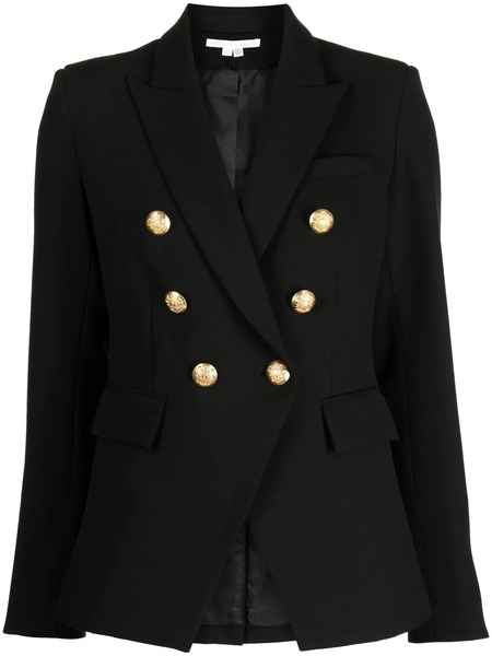  Veronica Beard Double-breasted Golden-buttons Blazer - Black 