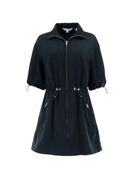  Veronica Beard Drawstring Zip Mini Dress - Blue 