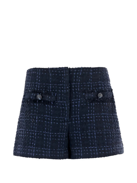  Veronica Beard Gershwin Button Check Shorts - Blue 