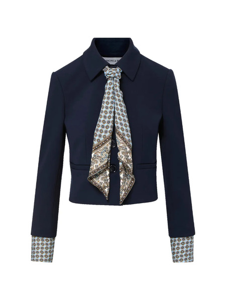 Veronica Beard Ismena Pattern-cuff Jacket - Blue 