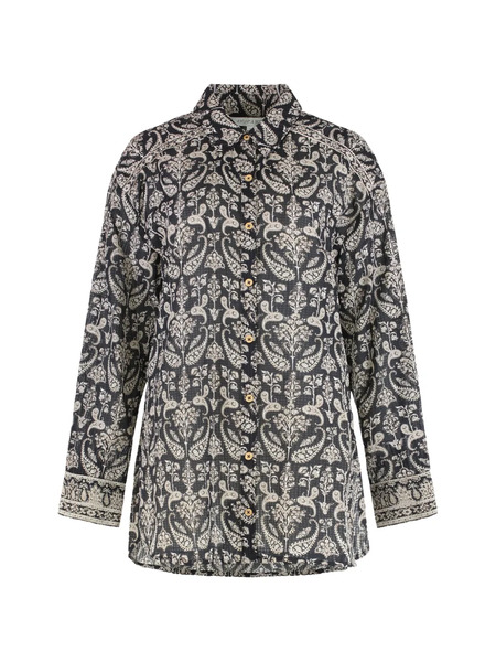  Veronica Beard Lloyd Button Shirt - Black 