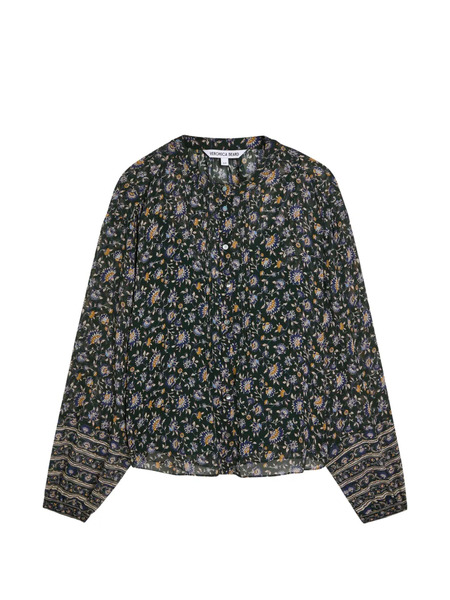  Veronica Beard Lollie Floral Print Blouse - Black 