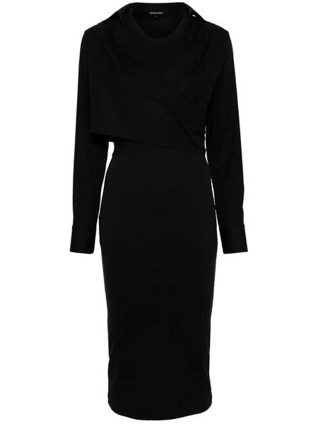  Veronica Beard Malone Layered Midi Dress - Black 
