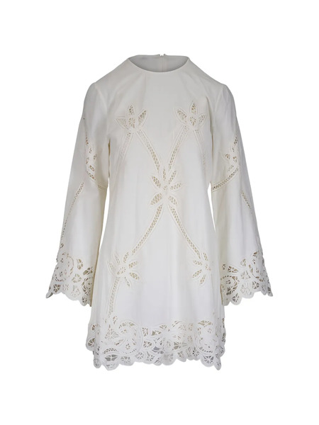  Veronica Beard Mini Amberg Lace Dress - Neutrals 