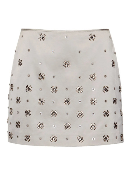  Veronica Beard Olenna Embellished Mini Skirt - Silver 