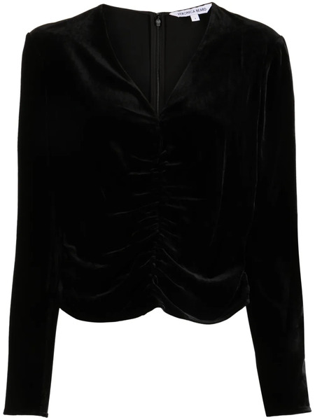  Veronica Beard Pelona Velvet Blouse - Black 