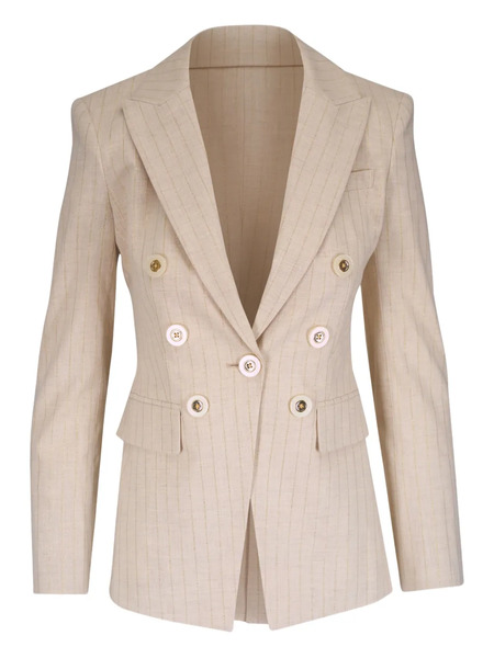  Veronica Beard Pinstripe Double-breasted Blazer - Neutrals 