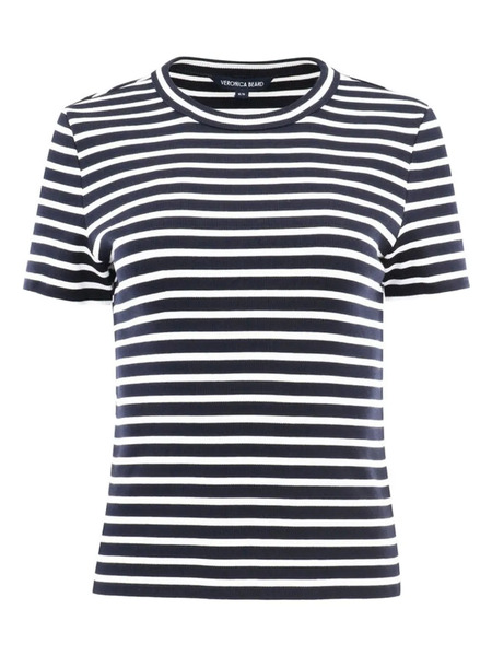  Veronica Beard Pruitt Striped Crew-neck T-shirt - Blue 