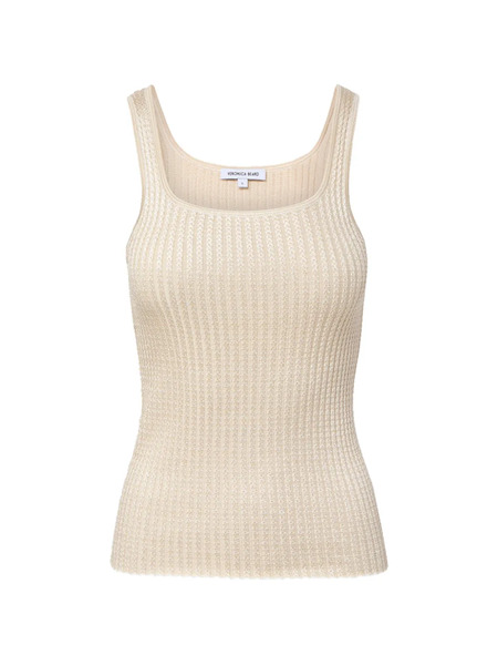  Veronica Beard Sandra Square-neck Knit Tank Top - Neutrals 