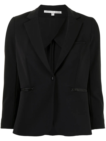 Veronica Beard Scuba Schoolboy Dickey Single-breasted Blazer - Black 