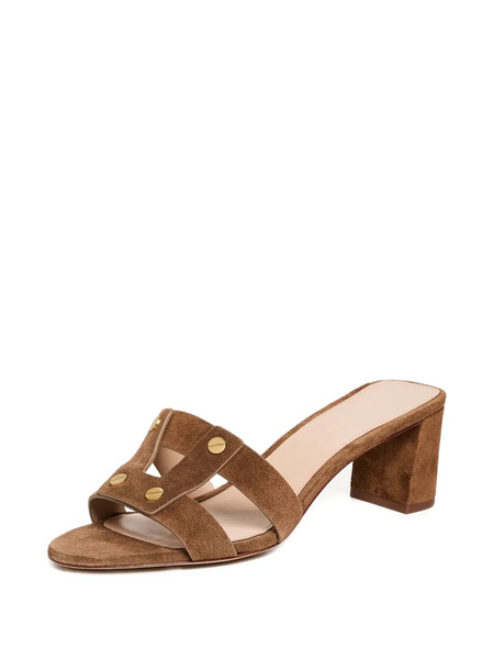  Veronica Beard Studded Heeled Sandals - Brown 