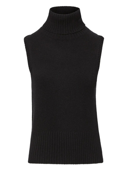  Veronica Beard Turtleneck Sleeveless Top - Black 
