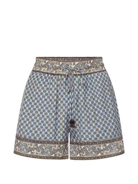  Veronica Beard Vivaldi Drawstring Shorts - Blue 