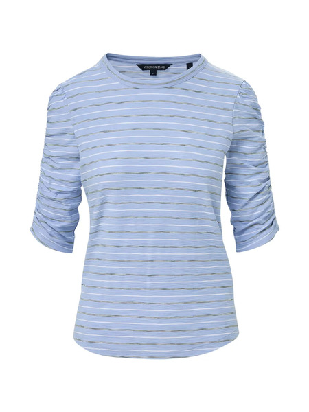  Veronica Beard Waldorf Ruched T-shirt - Blue 