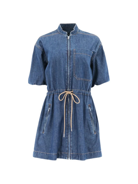  Veronica Beard Zip Pocket Denim Mini Dress - Blue 