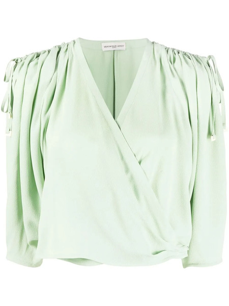  Veronique Leroy Ruched Wrap Blouse - Green 