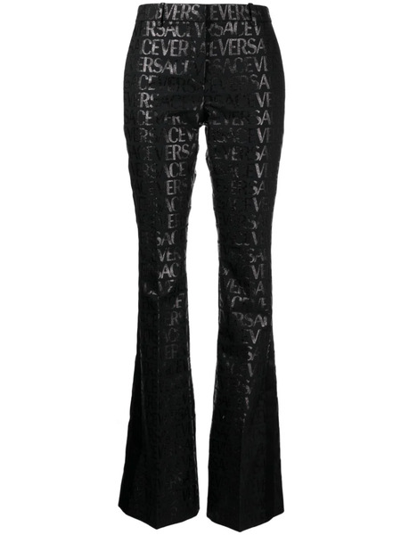  Versace Versace Allover Flared Trousers - Black 