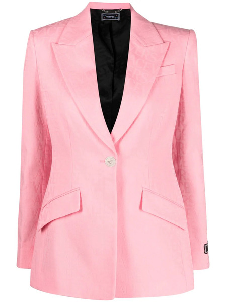  Versace Allover-jacquard Wool Blazer - Pink 