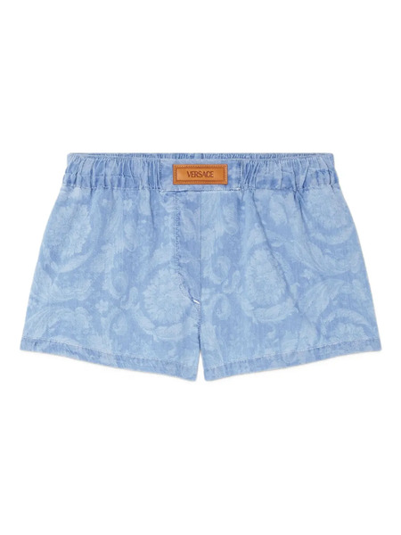  Versace Barocco Jacquard Chambray Boxer Shorts - Blue 