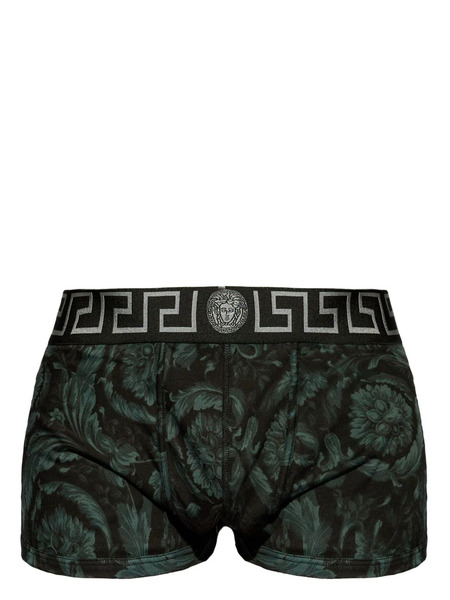  Versace Barocco-print Greca-border Boxers - Black 