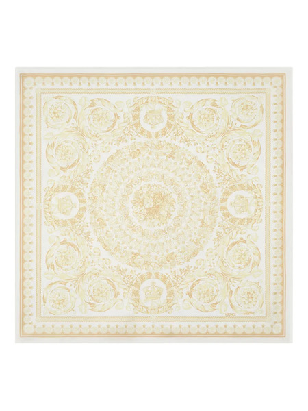  Versace Barocco-print Silk Scarf - White 