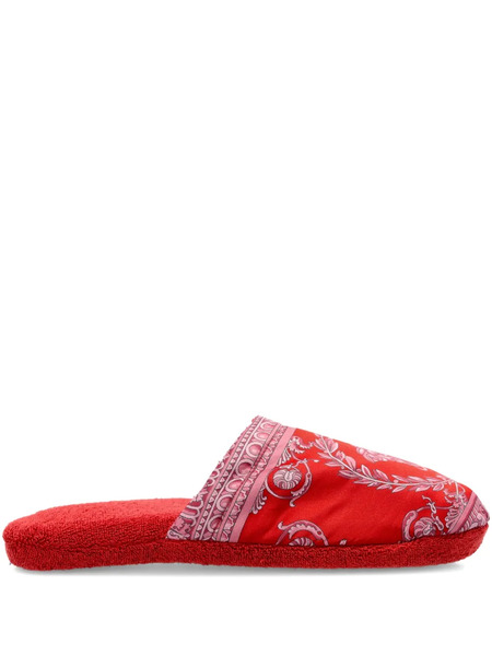  Versace Barocco-print Slippers - Red 