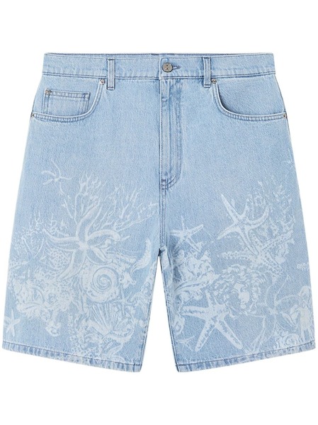  Versace Barocco Sea Denim Shorts - Blue 